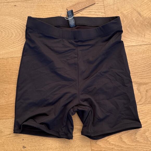 SKIMS - Recycled Swim Mid Waist Bike Shorts in Onyx Black